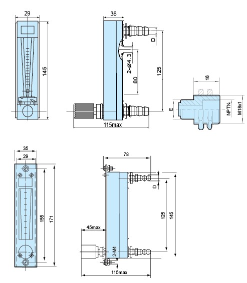 DK800S-3、DK800S-4、DK800S-6 玻璃轉(zhuǎn)子流量計